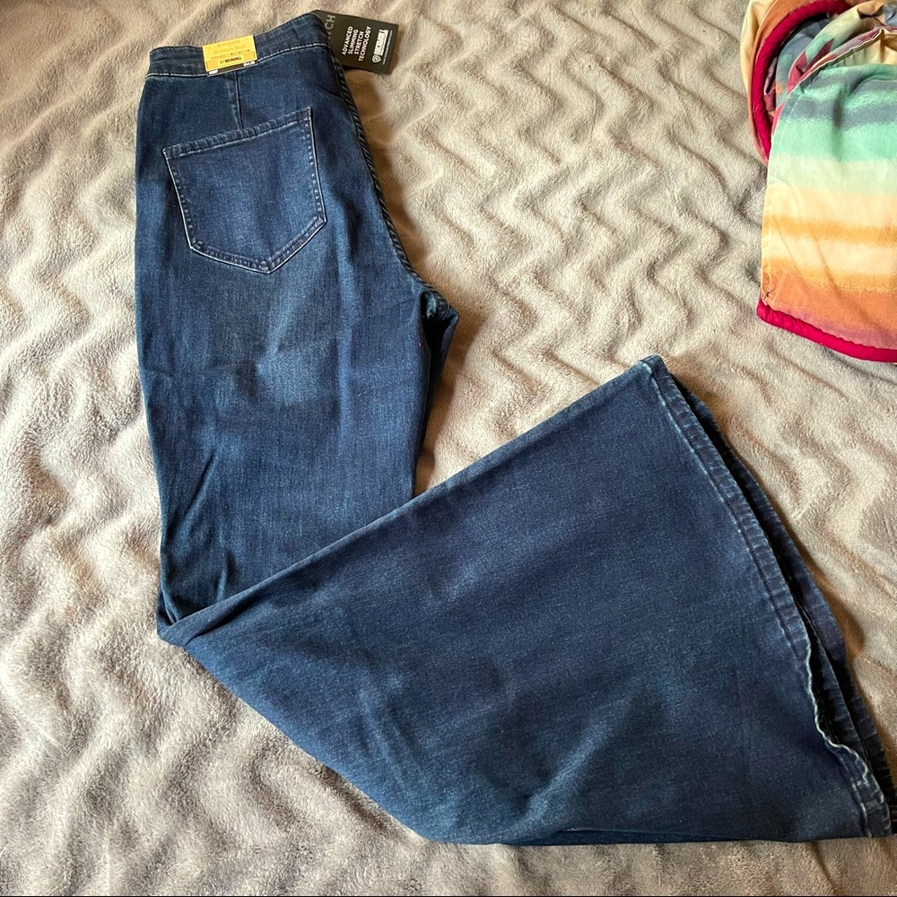 Rock and Roll Denim Bargain Button Bell High Rise Dark Vintage